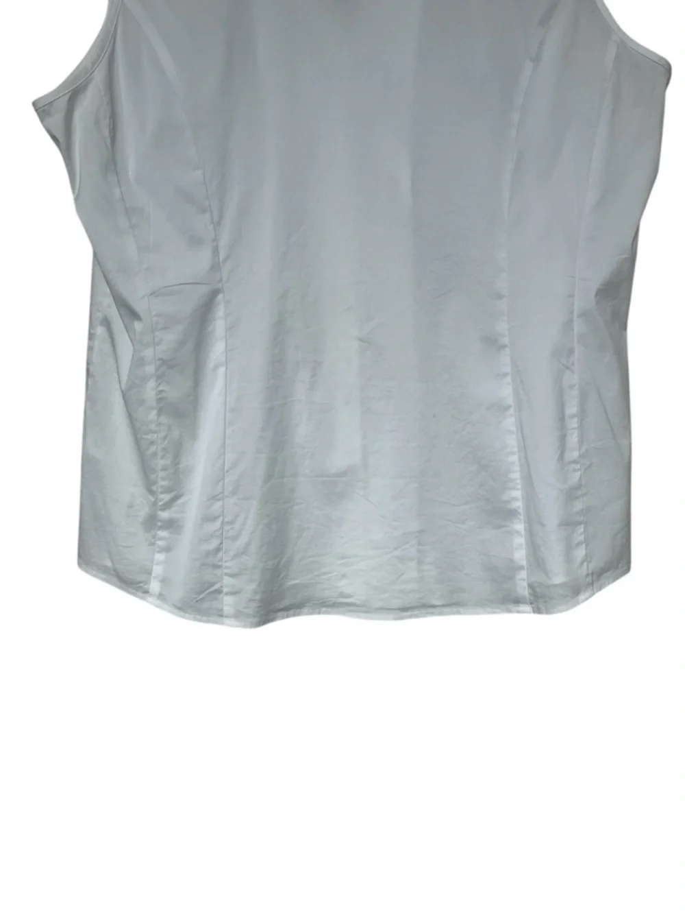 Misook white stretch cotton sleeveless collared button front top - Picture 6 of 9